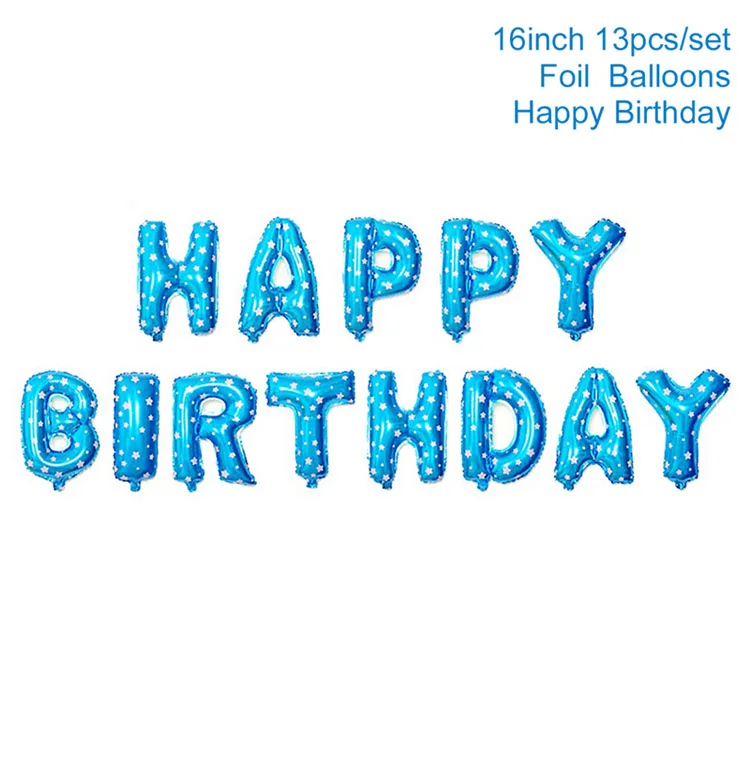 happy birthday Blue 32 дюймов золотое серебряное число фольги Воздушные шары цифры для дня рождения, свадьбы украшения шар в форме буквы события вечерние поставки - Цвет: happy birthday Blue