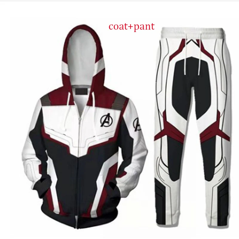 Костюм для косплея взрослого Avengers Endgame Hoodie Coat Pant Quantum Realm Superhero Suit Advaced Tech Tony Stark.