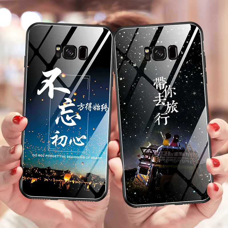 YueTuo светящийся чехол из закаленного стекла для samsung galaxy s8 s9 plus s8plus s9plus s 8 9