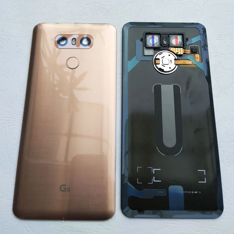 BINYEAE для LG G6 стеклянный задний корпус с датчиком отпечатков пальцев гибкий кабель+ объектив камеры