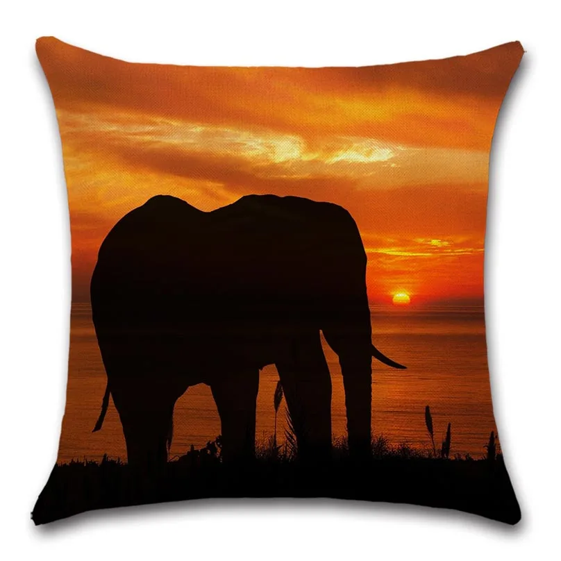 Африка животные Слон Арт Печатный Чехол на подушку декоративный стул