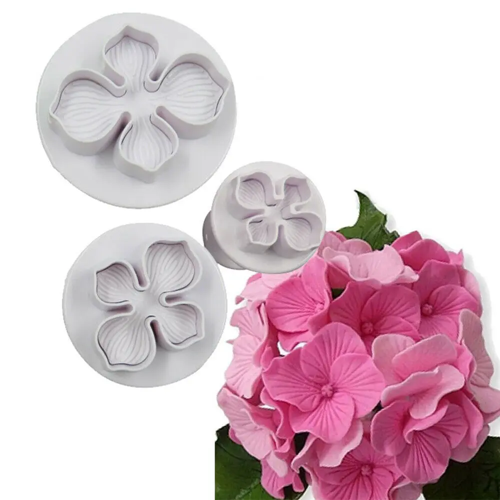 3PCS/Set Plastic Flower Fondant Cake Decorating Tool Sugar Craft Cutter Plunger Baking Cookies Pastry Mold Kitchen | Дом и сад