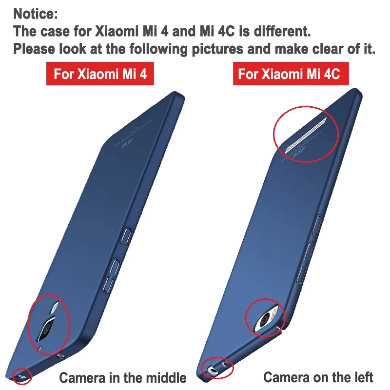 MSVII Cover For Xiaomi Mi 4C Mi4c Case Ring Matte Cases Mi4 4 Xiomi Slim PC 4i Mi4i |