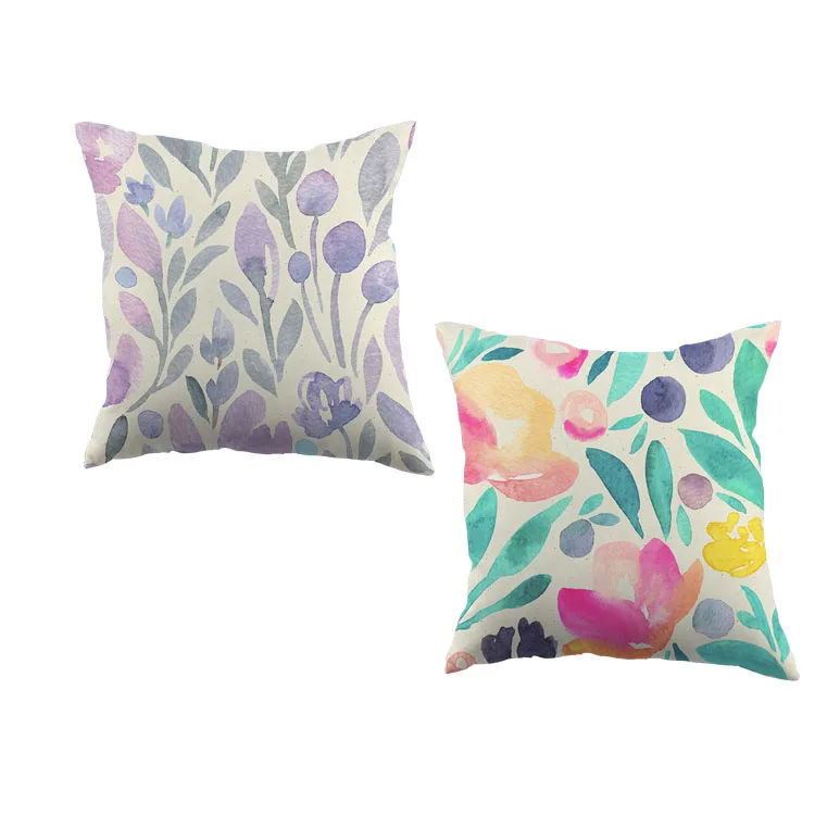 Акварельная живопись красивые цветы декоративная подушка для дивана крышка