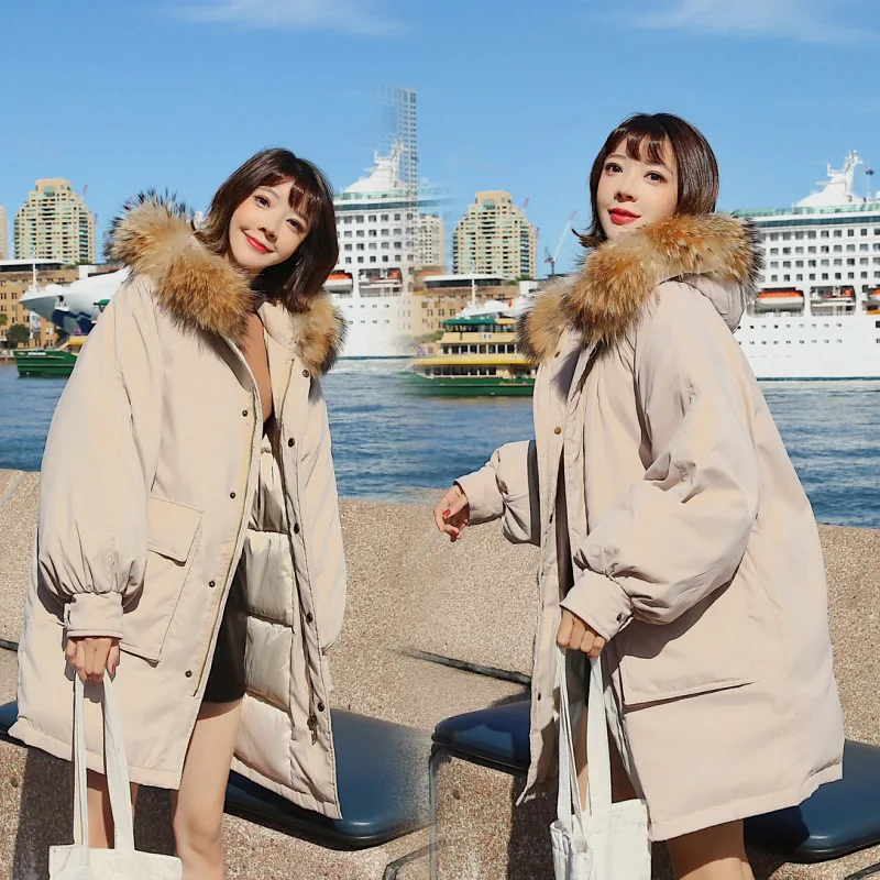 Популярная Высококачественная женская зимняя куртка новинка 2019 длинная