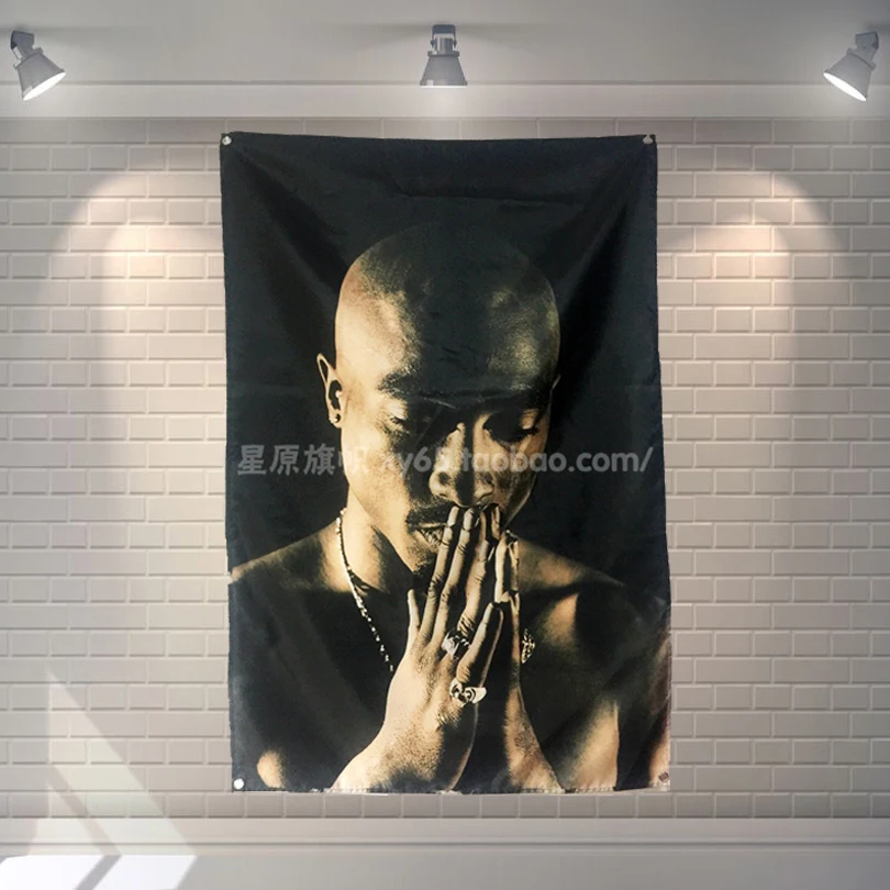 &quot2PAC&quot 56X36 дюймов большой баннер Ретро рок группа логотип постер ткань