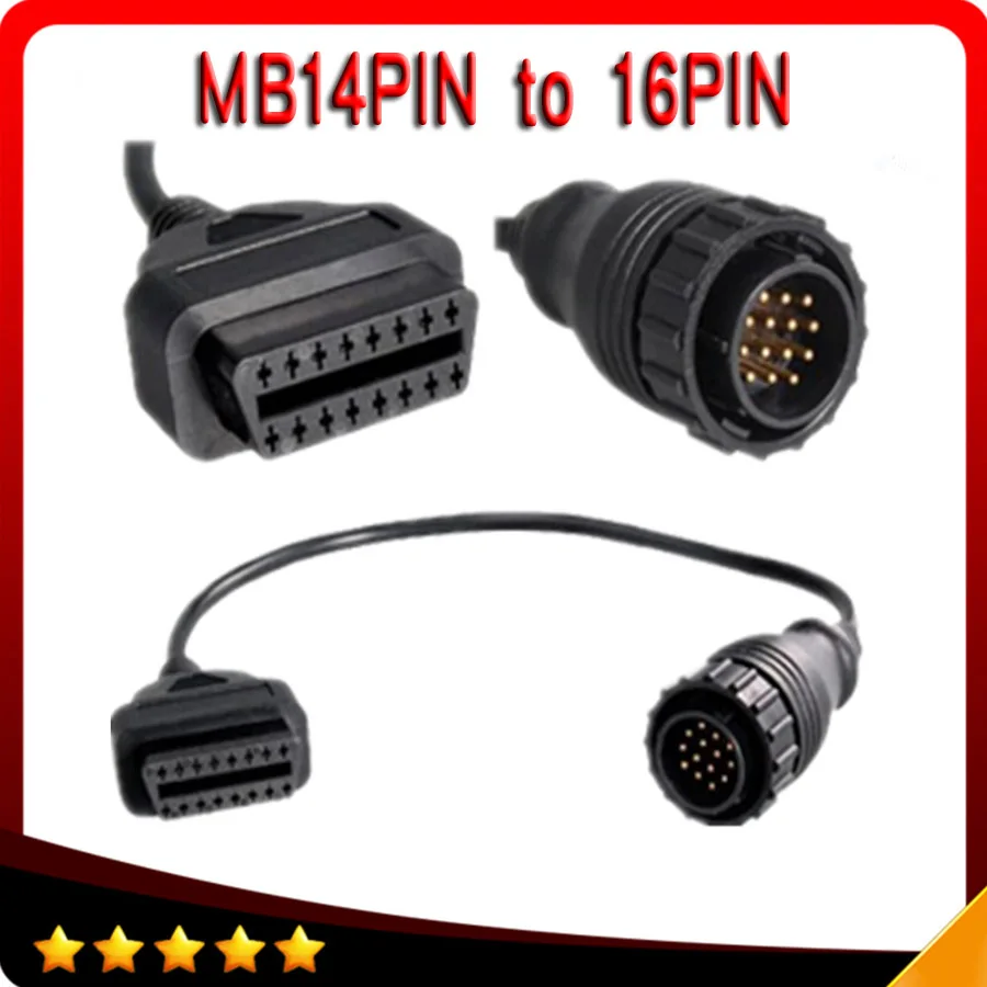 Переходник OBD2 для Mercedes Benz Sprinter VW LT Van MB 14PIN To 16PIN адаптер OBD удлинитель кабеля 30 см|obd2