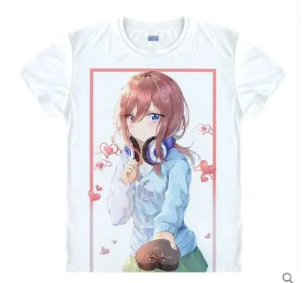 Новая футболка Gotoubun no Hanayome The quintestinal Quintuplets Nakano Ichika аниме косплей футболка с короткими рукавами мужские футболки