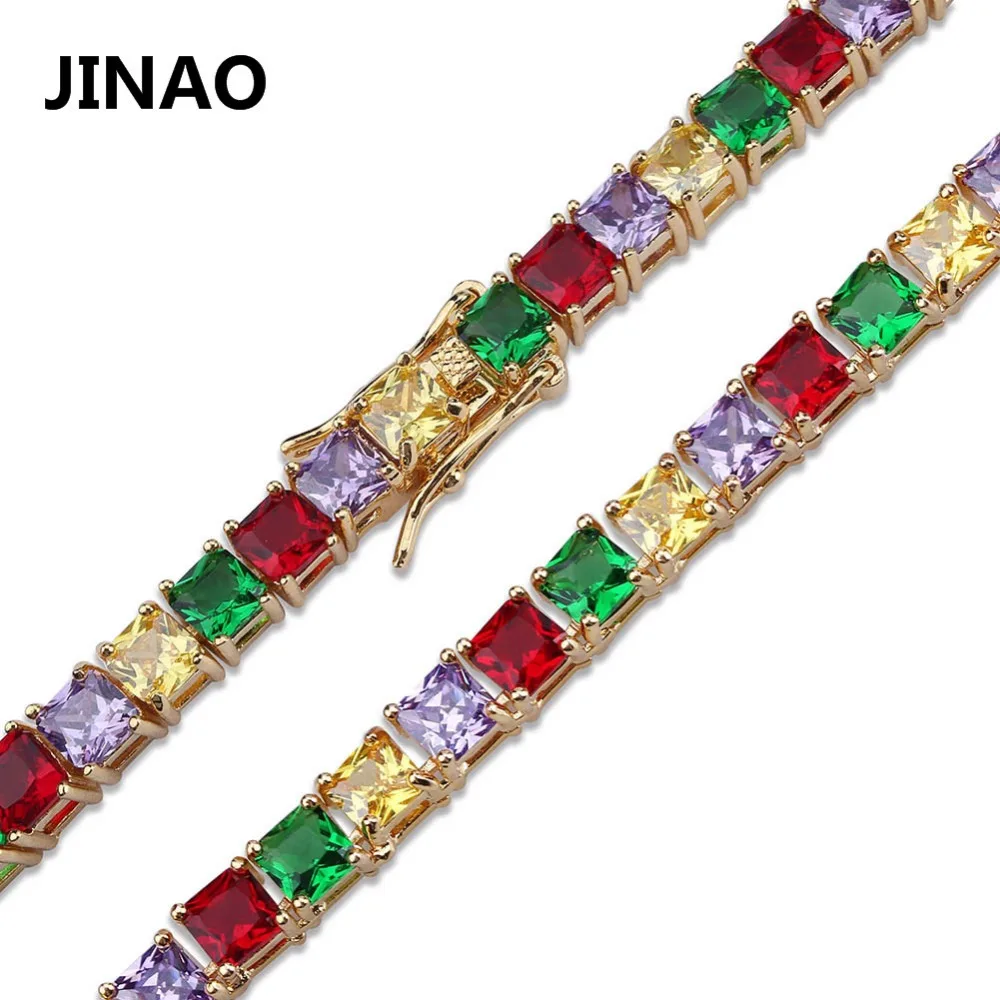 Позолоченные/серебряные браслеты JINAO с цепочкой для тенниса диаметром 5 мм