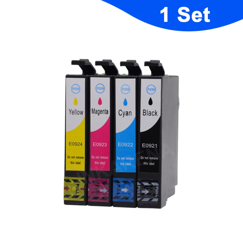 T0921 1 Set Картридж T0921 для Epson T0921N с чернилами и чипом для Epson Stylus TX117 TX119 TX109 TX106 T27 T26 C91 CX4300 принтер - Цвет: T0921 1 Set