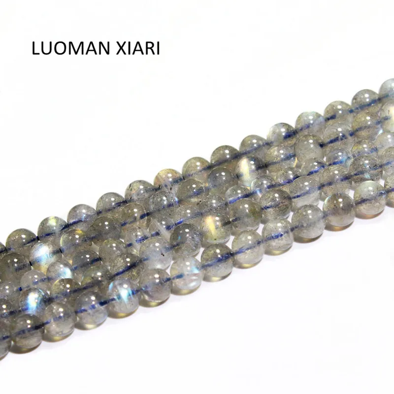 LUOMAN XIARI круглые бусины из лунного камня натурального Лабрадорита материал