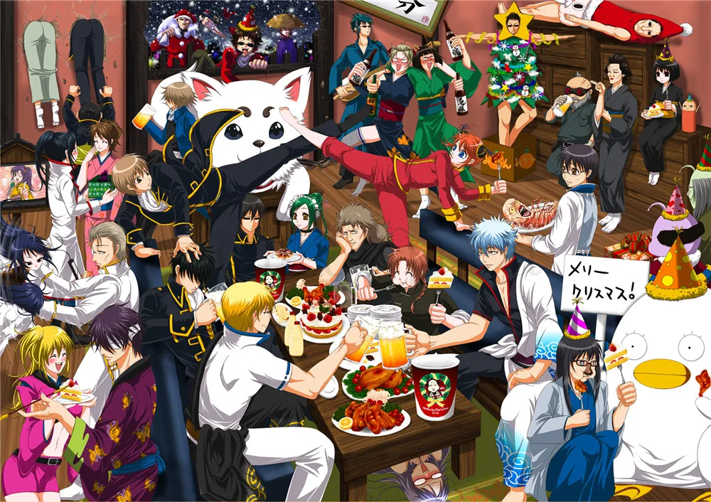 Белый Gintama плакаты мультфильм наклейки на стену с белым покрытием бумага печатает Высокое разрешение гостиная спальня бар украшения дома искусство бренд - Цвет: Белый
