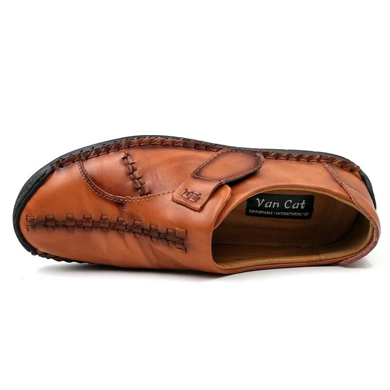 Мужские мокасины ручной работы VANCAT черные повседневные лоферы из спилка на