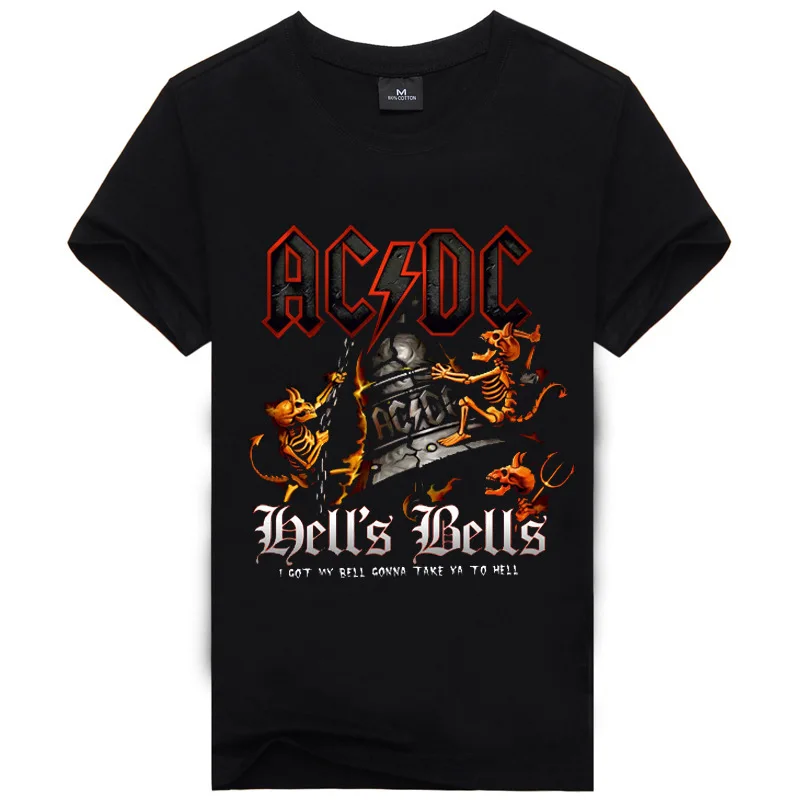 Новинка Дизайн 3d AC DC колокольчик череп мужские s футболки цепь acdc я получил мой