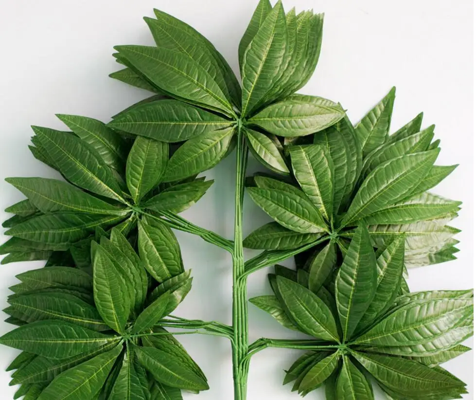 12 шт. шелковые искусственные листья пахира макрокарпа длина 68 см|silk|silk decorator fabricsilk