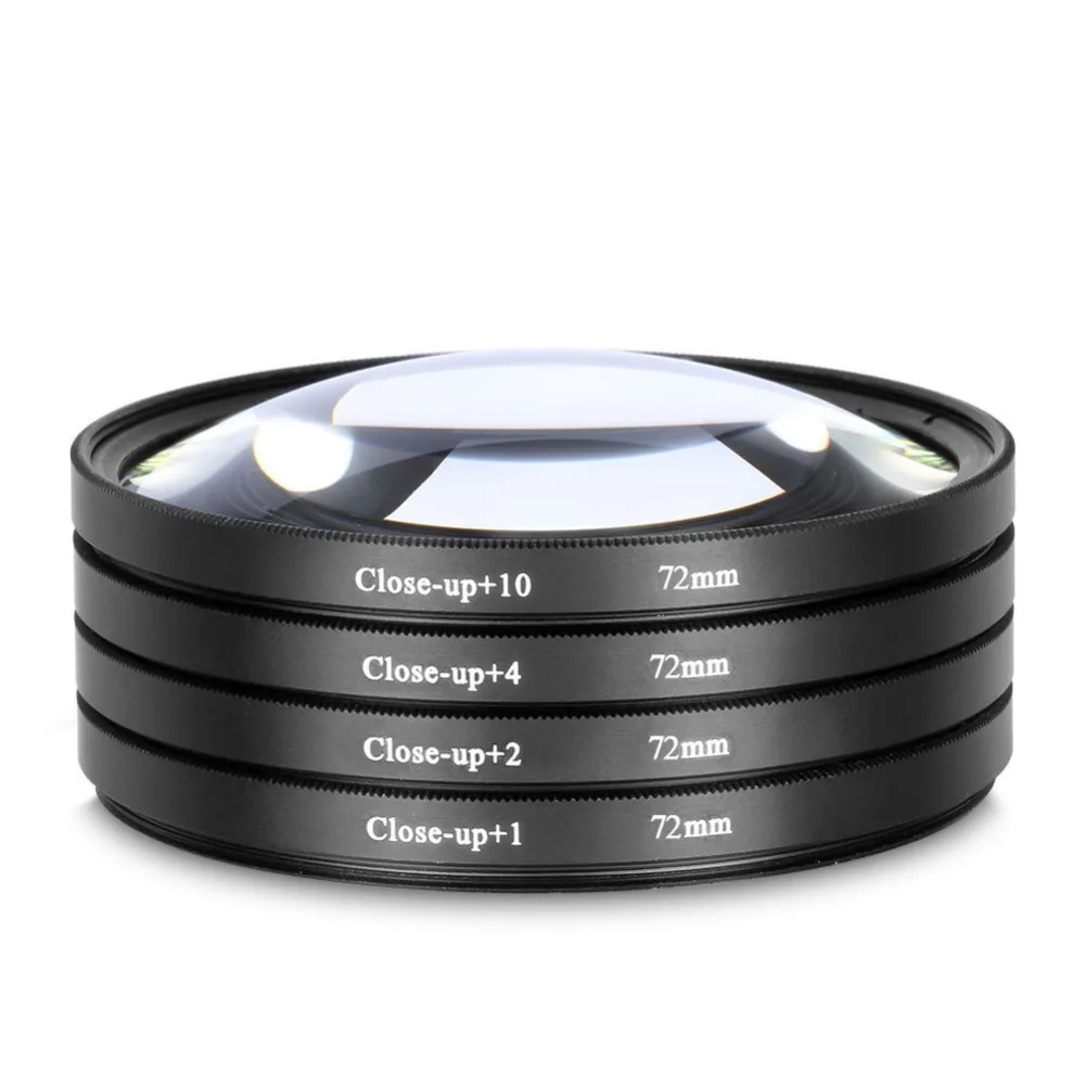 

JUST NOW High-Profession Close Up Macro Lens Kit (+1 / +2 / +4 / +10) Diopter Filters Set for DSRL camera - Black (72mm)
