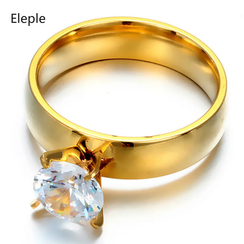 Простая титановая сталь elepple индивидуальная гравировка кольца для женщин
