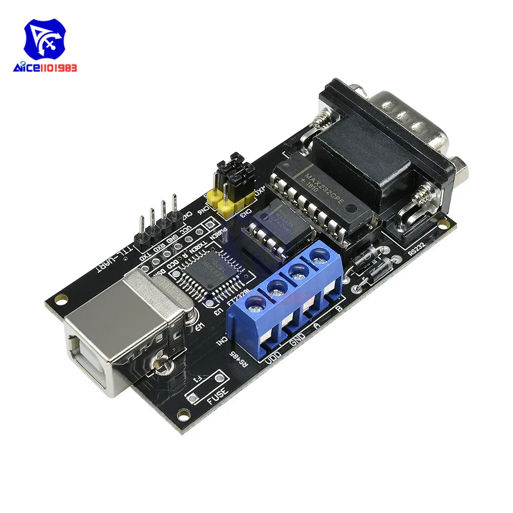 Конвертер USB в последовательный RS232/UART TTL/RS485 DB9 модуль адаптера FTDI FT232BM/BL для Arduino