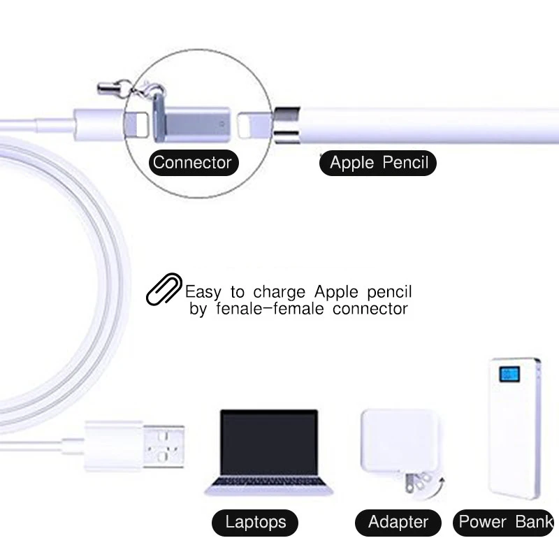 Портативный адаптер зарядного устройства для Lightning Женский к USB мужской