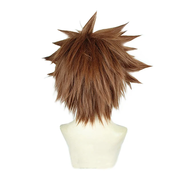 Короткие коричнево желтые термостойкие волосы для косплея KINGDOM HEARTS 3 Sora парик +