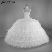 janevini 6 layer puffy tulle ball gown petticoats bridal dress 6 hoop crinoline ruffles petticoat underskirt wedding accessories