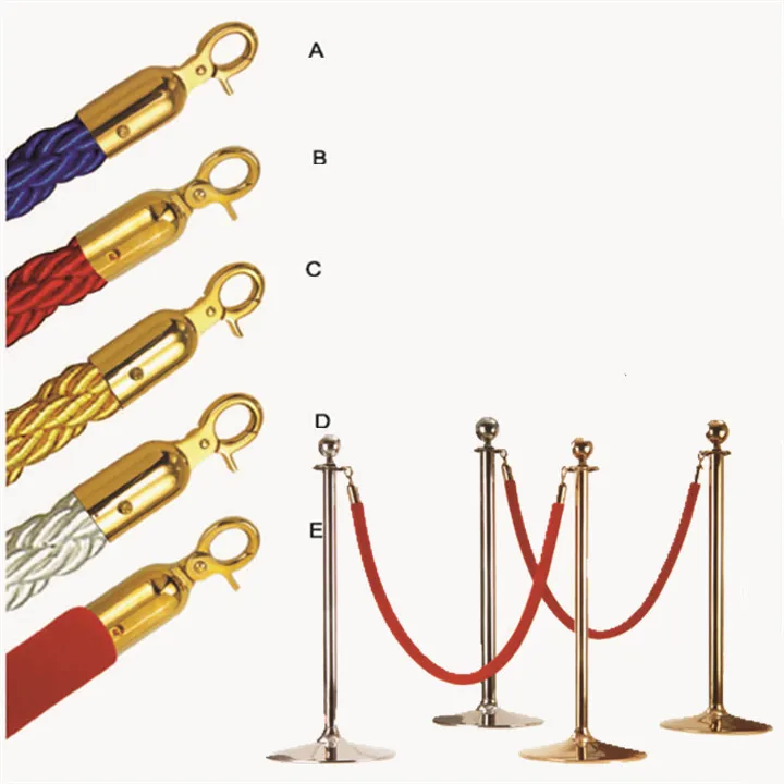 (CA WARE HOUSE)2019 Hot Rushed 4 Pcs Velvet Rope Stanchion Gold Post Crowd Control Queue Line Barrier New