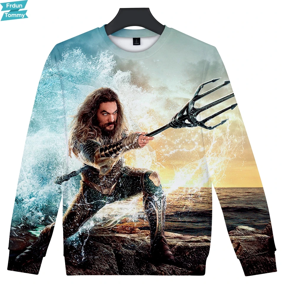 Новый 3D Aquaman 2018 фестиваль зимний Свитшот без капюшона модный Забавный свитшот для