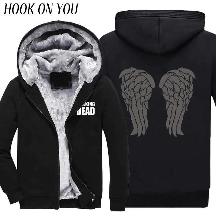 2017 зимняя мужская толстовка с забавным принтом Ходячие мертвецы плотные
