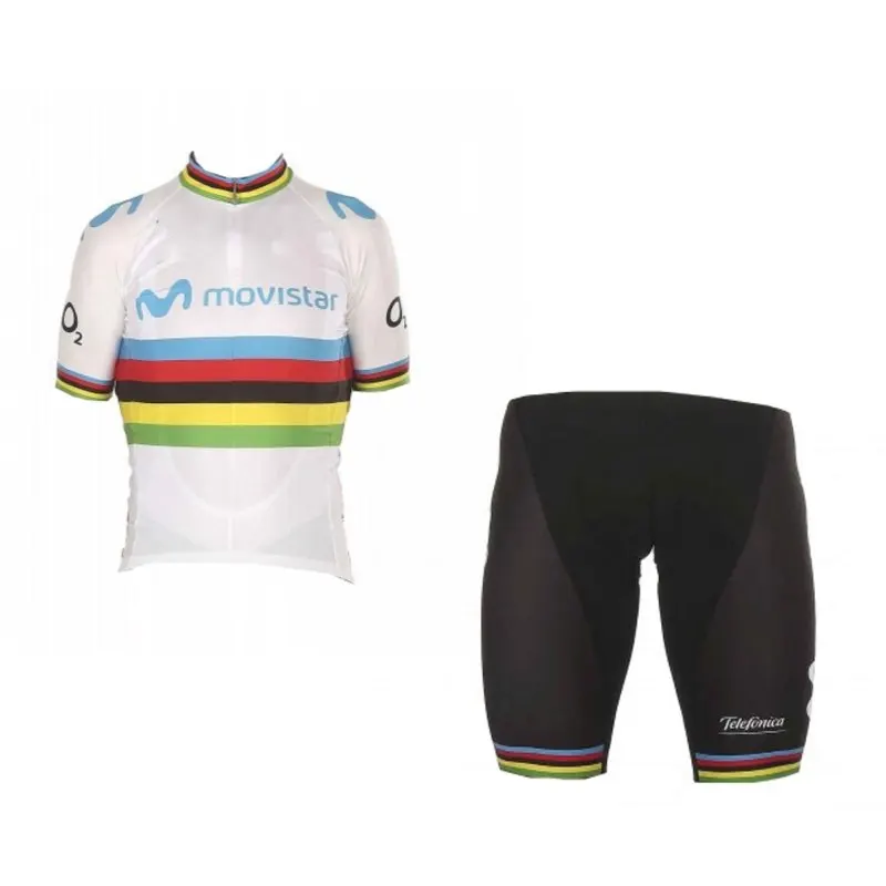 18 no bib Чемпион мира Alejandro Valverde Радуга Велоспорт Джерси наборы дышащая гоночная велосипедная одежда Ropa Ciclismo Майо гелевая накладка - Цвет: 18 no bib