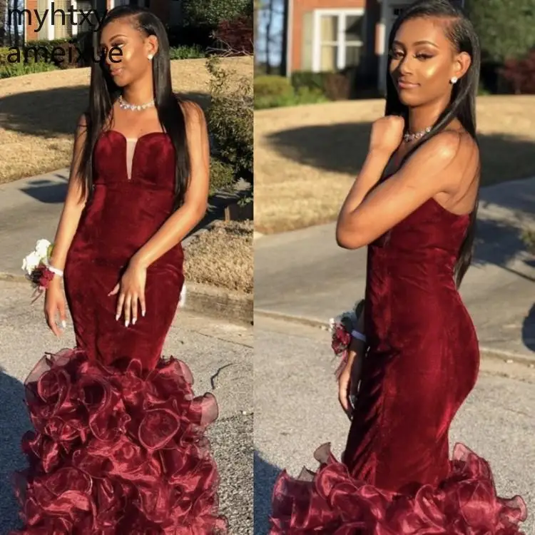 

2021 New Arrival Need Attrsleeveless Sweetheart Floor-length None Trumpet Empire Velour Sleeveless Simple Prom Dresses