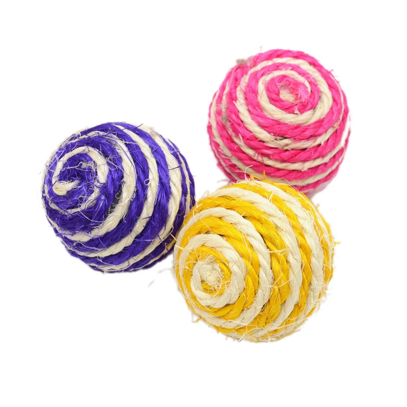 Забавные плетеные шарики для кошек из сизаля жевательные пусеты Когтеточка