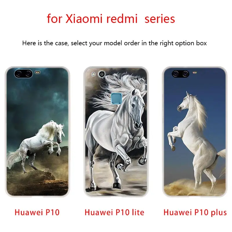 Watercolor horse Running Horses Soft TPU Phone Cases For Huawei P50 P40 P30 P20 Pro Lite p30lite p50lite P samrt Z 2019 2020 | Мобильные