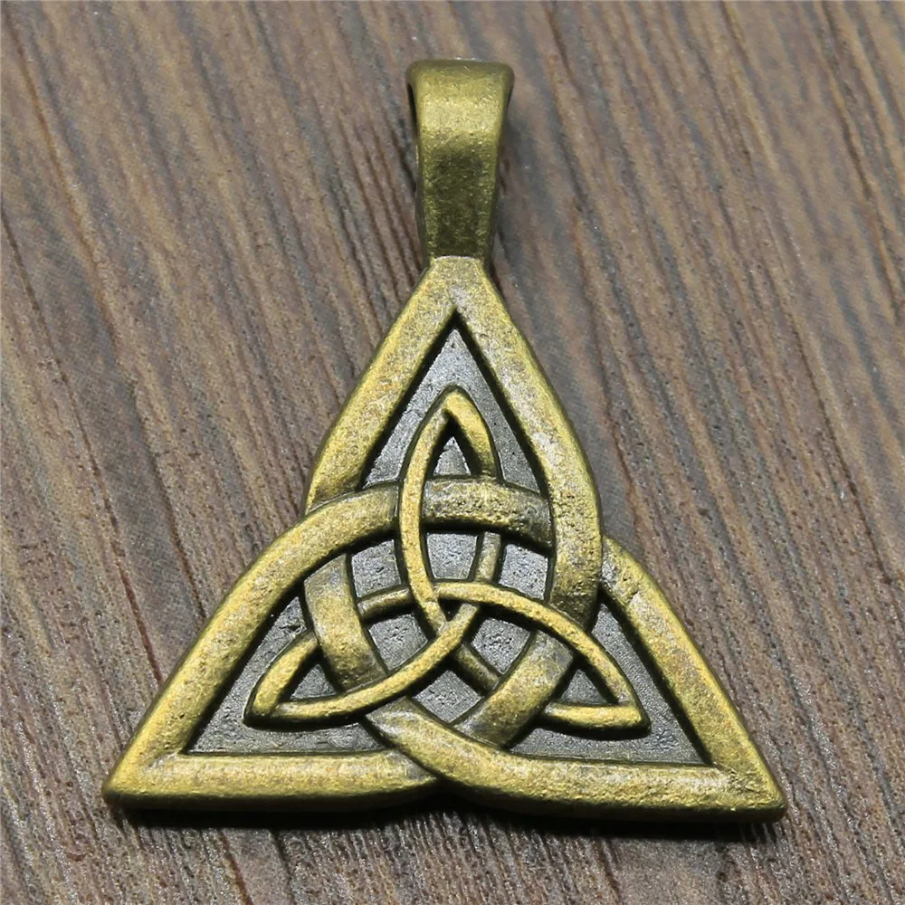 4 шт. Подвески Двусторонняя Triquetra Символ Сделай Сам антикварная бронза покрытием 1