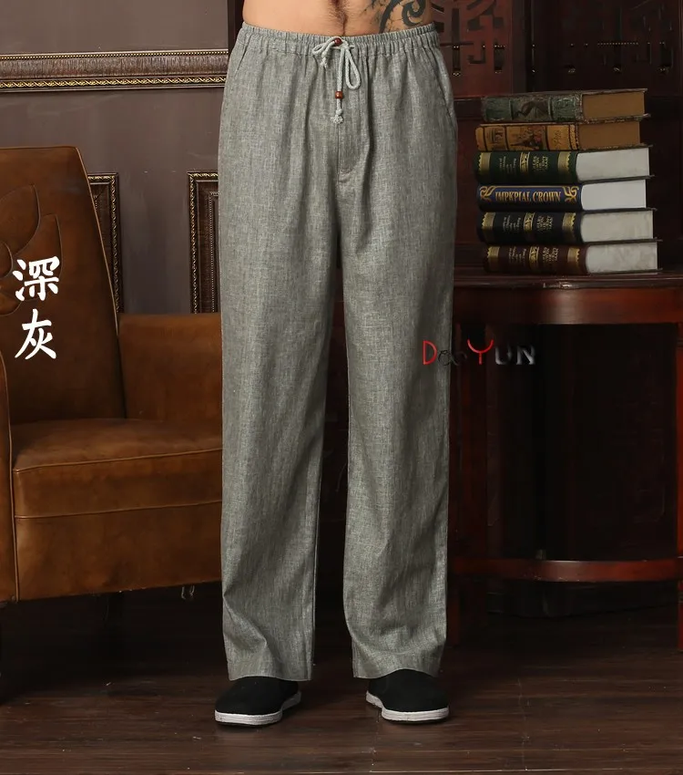 Новое поступление китайские мужские брюки для кунг-фу хлопковые льняные Тай-Чи Wu