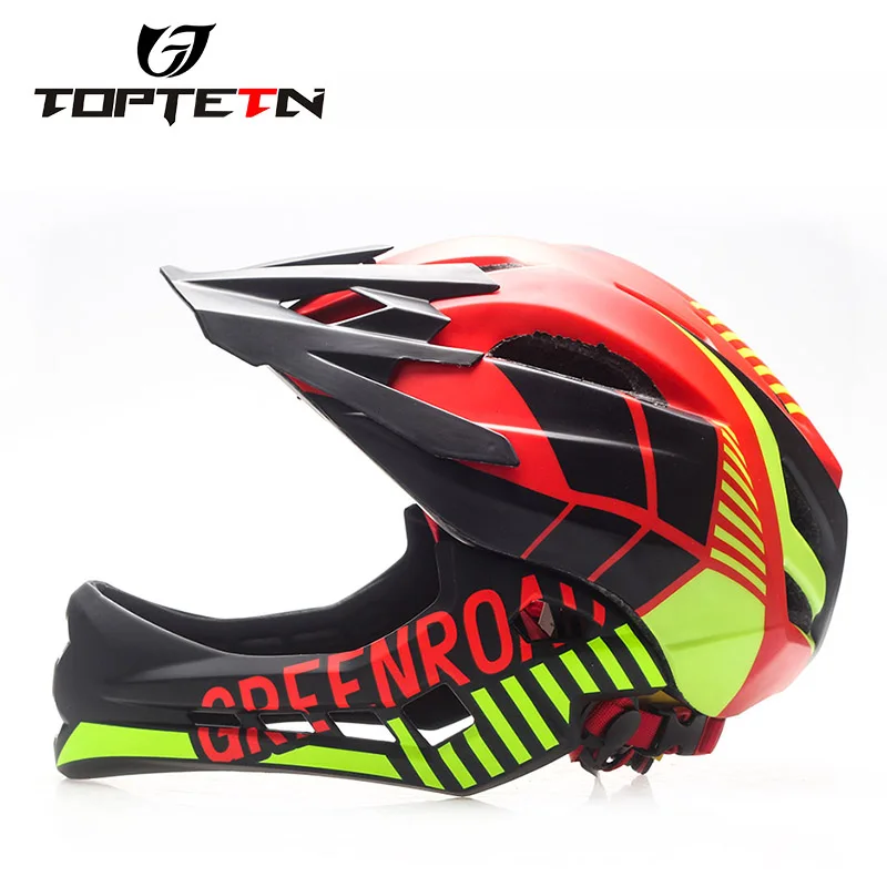 TOPTETN Cycling Bike Bicycle Full Covered Child Helmet EPS Parallel Car Motorcycle Children 2 In 1 Sport Safety Helmets | Спорт и