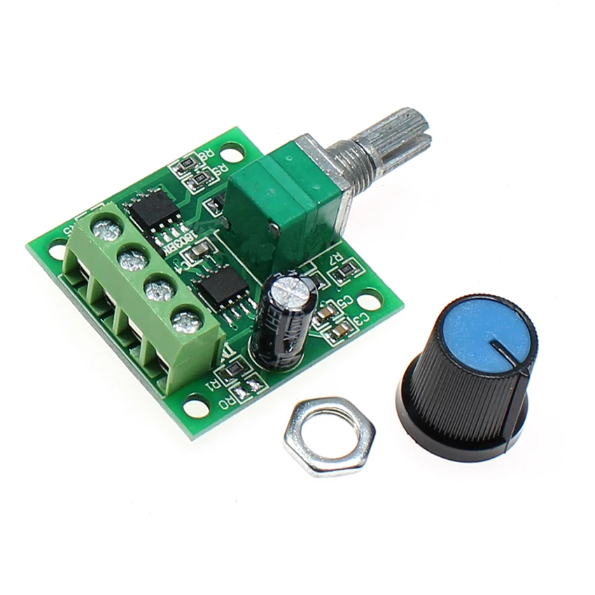 

PWM Speed Regulation Ultra Low Voltage DC Motor Governor Switch 1.8V 3V 5V 6V 12V 2A 1803BK Self-recovery Fuse Input DC1.8-15V