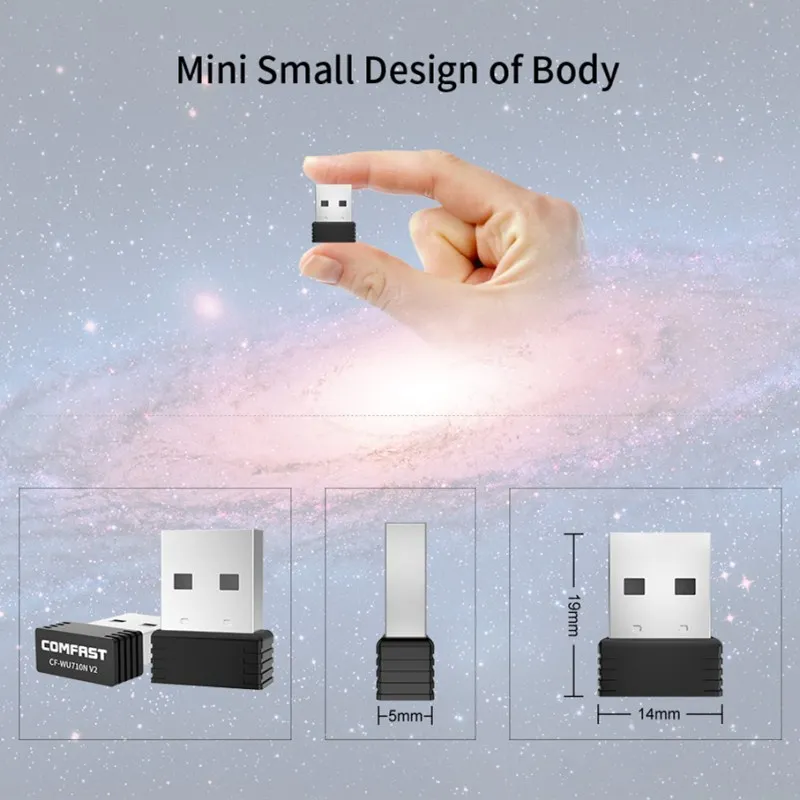 Мини USB WiFi адаптер 150 Мбит/с Внешняя беспроводная сетевая карта usb ethernet wifi приемник