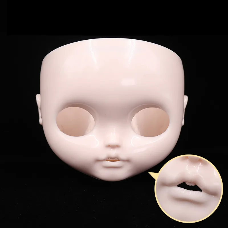 shiny face-D Blyth кукла ледяной индивидуальные лицо открытый рот с зубами язык белая кожа губы вырезает бровь лицо с задней пластиной и винтами - Цвет: shiny face-D