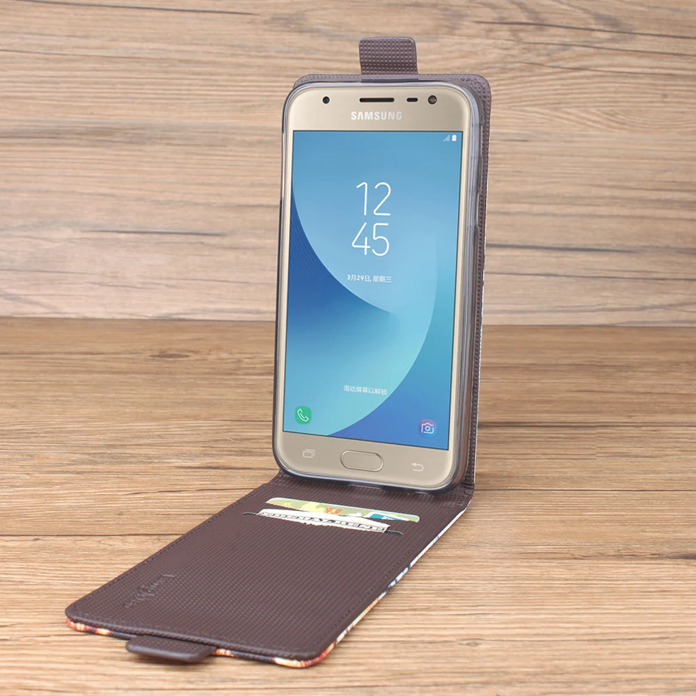 Кожаный чехол для Samsung Galaxy J3 2017/J5 2017 \ J7 Европейская версия с откидной крышкой