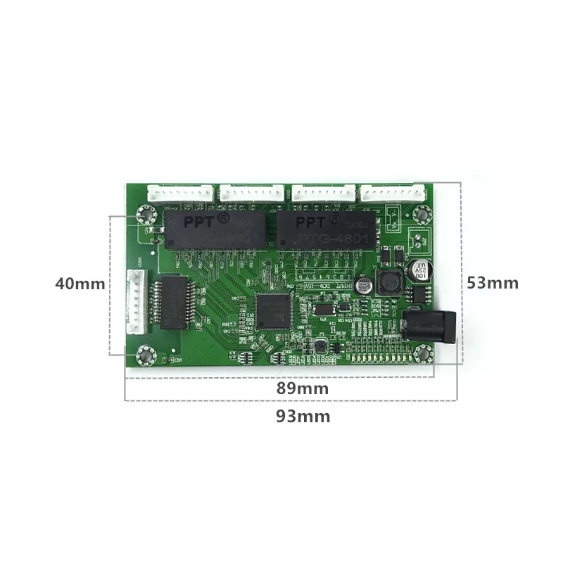OEM PBC 8 портовый гигабитный коммутатор Ethernet портов с контактным ходовым разъемом