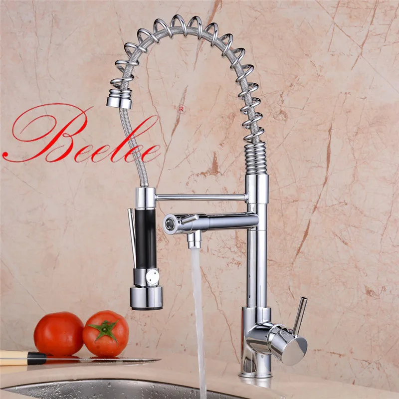 Beelee кухонный кран универсальный современный черный/никель смеситель для воды