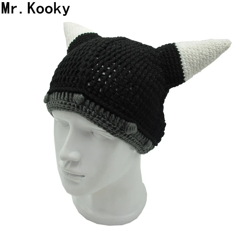 Mr. Kooky Викинги шапочка с рогом мужская женская шапка на шлем ручной работы вязаная