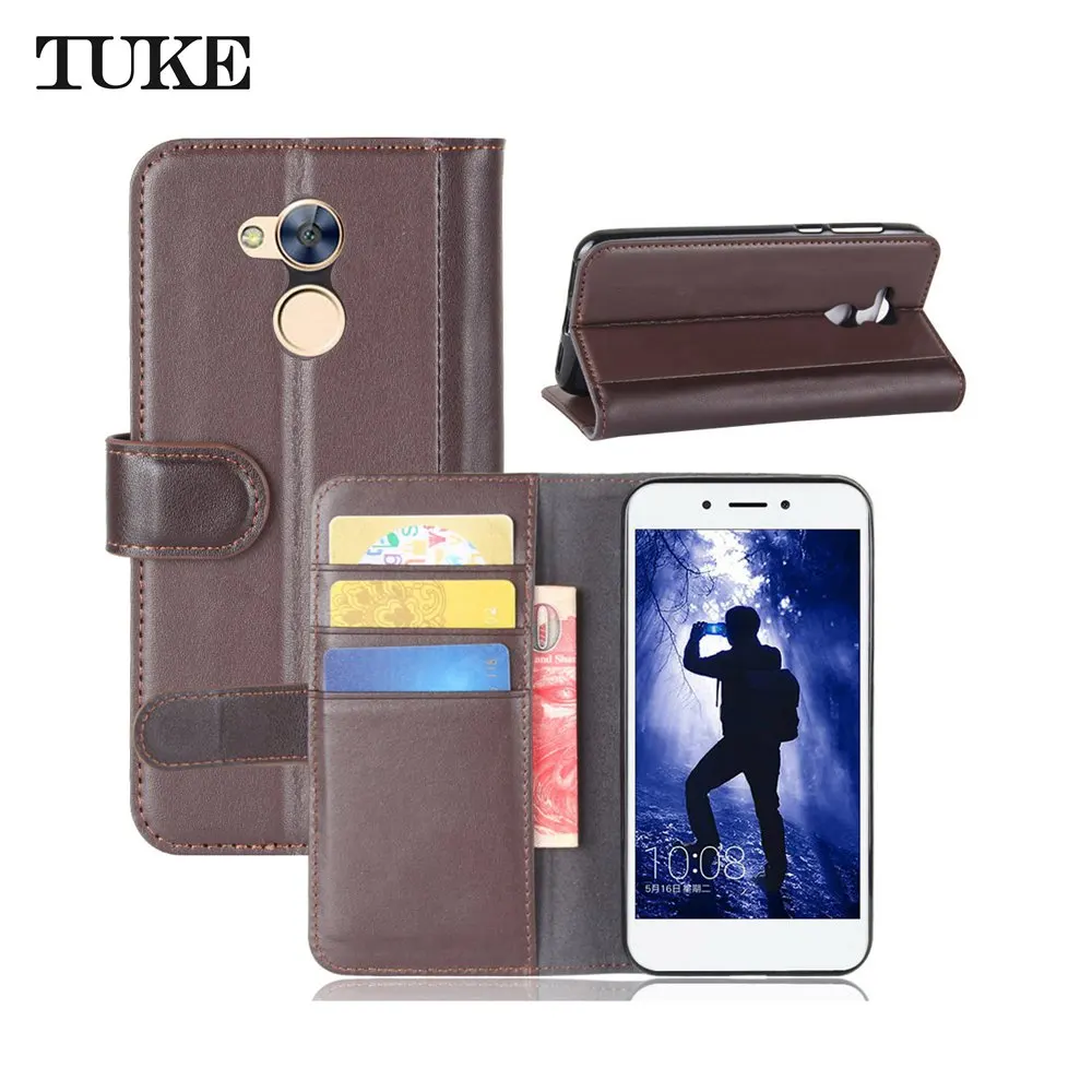 TUKE huawei Honor 6A чехол Роскошный флип подлинный кожаный бумажник-книжка чехол для huawei Honor 6 A DLI-TL20R силиконовый чехол для телефона s