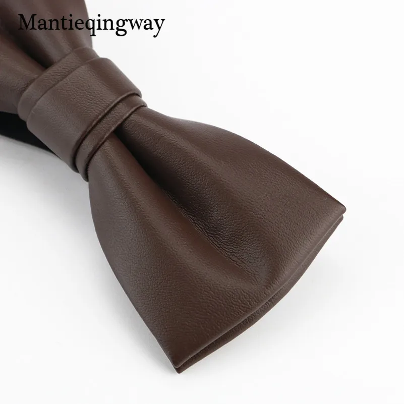 Mantieqingway строгая Деловая одежда костюм галстук-бабочка для мужчин s PU кожаный