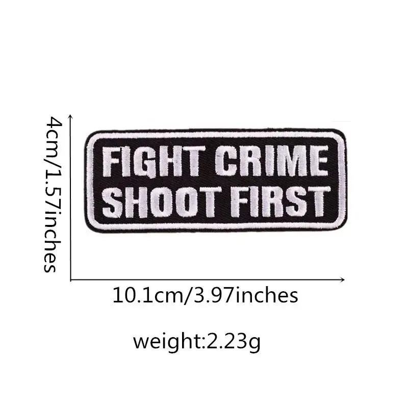 Черно-белый шрифт на левой груди рулон LES'S ROLL LOST FIGHT Criminal нашивка с вышивкой