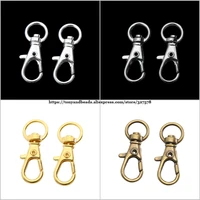 20pcs1lot 32x13mm lobster clasp bag key rings silver tone keychain pick color