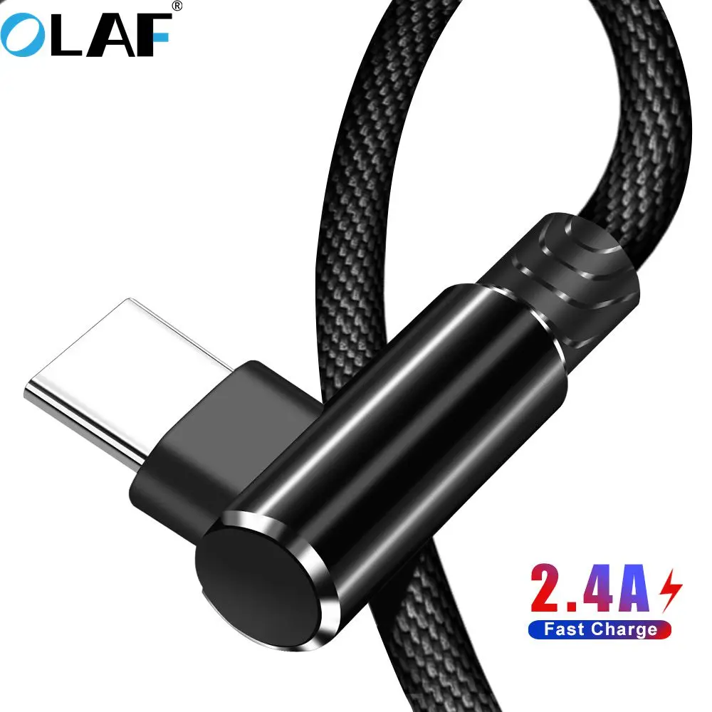 Кабель для быстрой зарядки OLAF USB Type C А 3 м 2 90 градусов Xiaomi mi9 Samsung s9 s8 oneplus 6|Кабели