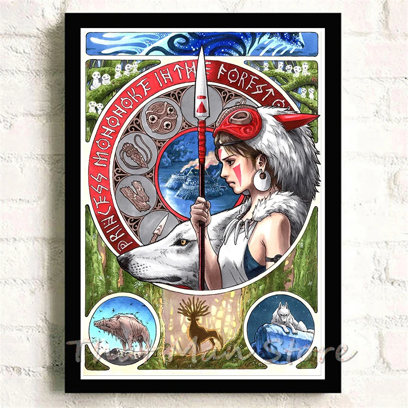Коллекционные постеры Miyazaki Hayao аниме наклейки на стену украшение для дома Тоторо