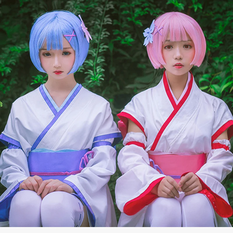 

Кимоно с надписью «Re: Zero kara Hajimeru» Isekai Seikatsu Ram Rem, детское кимоно для женщин и девочек, костюмы для косплея на Хэллоуин