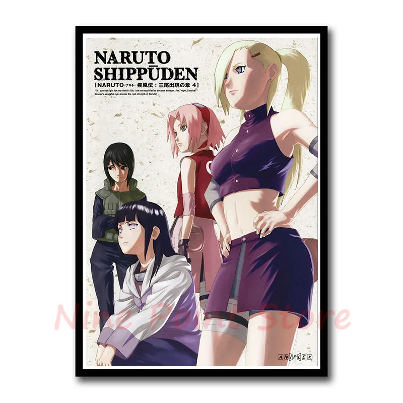 Постер Naruto бумага с покрытием плакат картины с комиксами бар Детская комната Декор бескаркасные - Цвет: Многоцветный